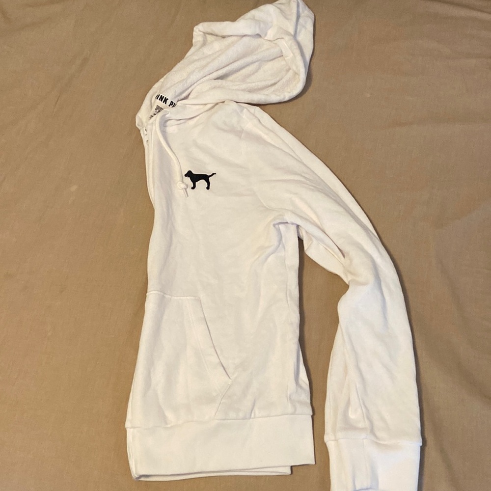 Victoria’s Secret Pink. White zip up